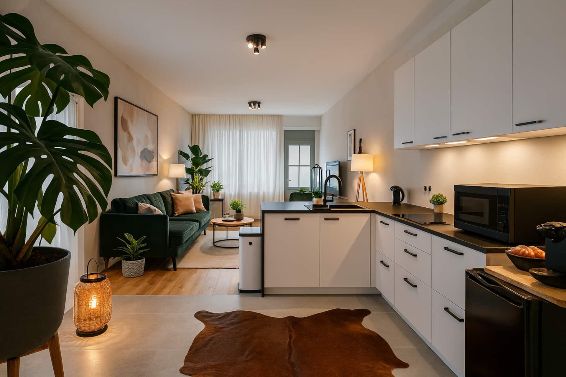 Open-plan kitchen and living room